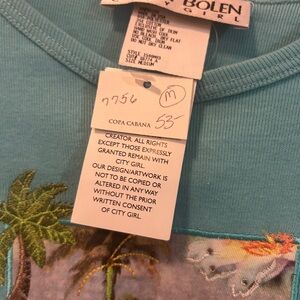 City Girl Blue Embroidered Top